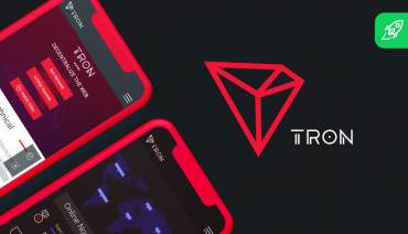 tron project and cryptocurrency review article cover with tron logo and screen of the website