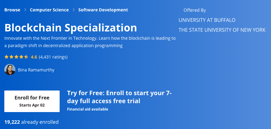 blockchain specialisation