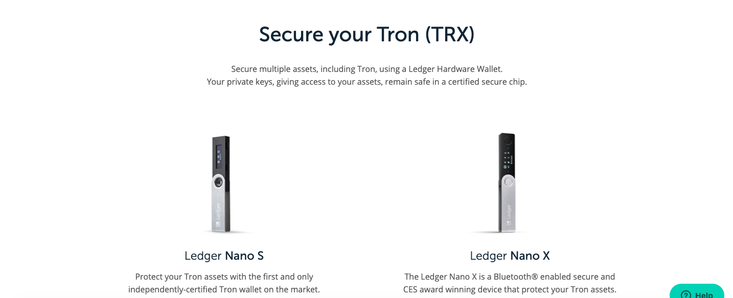 ledger and tron