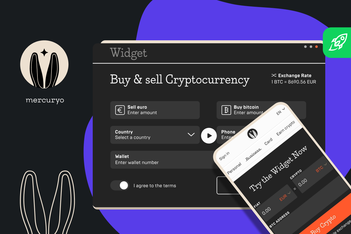 How to Sell Crypto with Mercuryo article cover woth the screenshot of mercuryo widget
