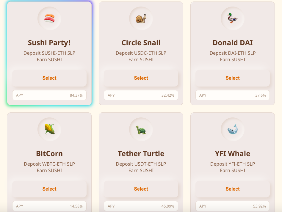 sushiswap available trading pairs 