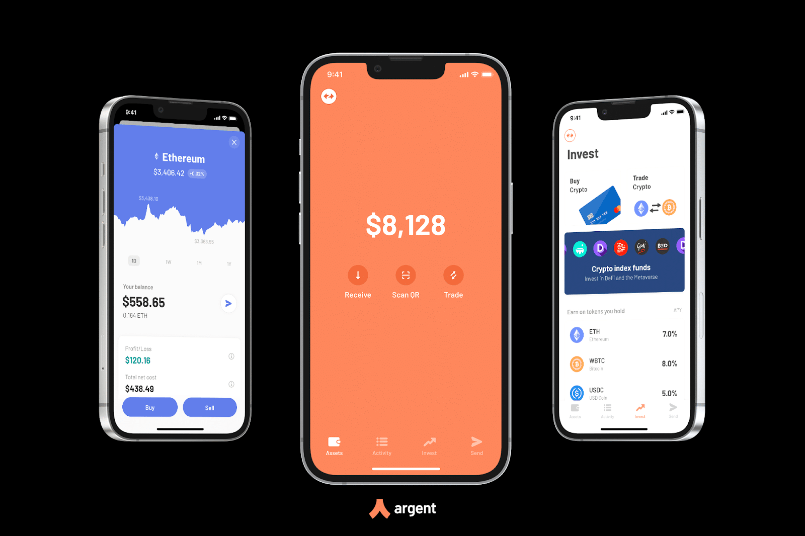 Argent wallet interface.

