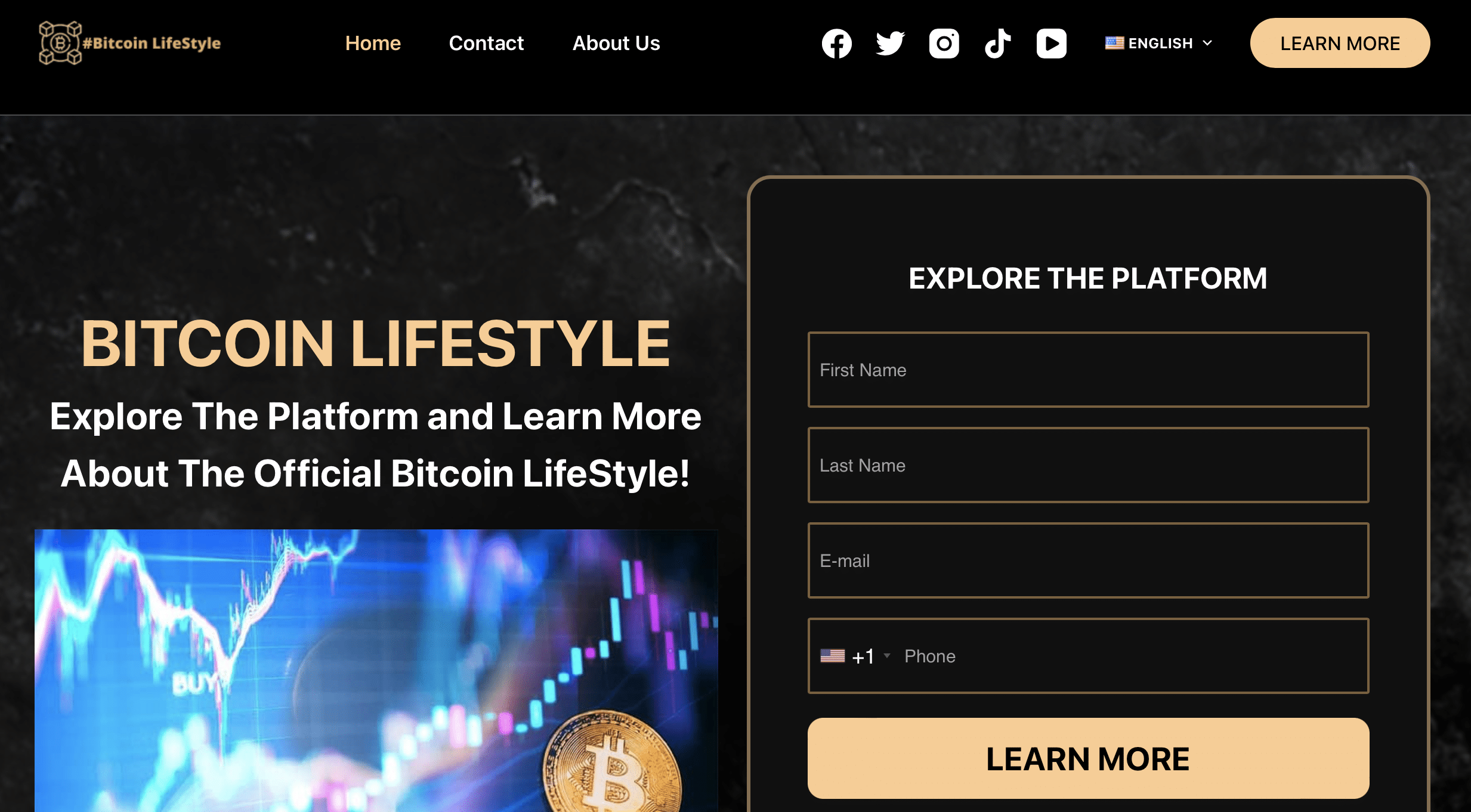 Bitcoin Lifestyle trading official website main page