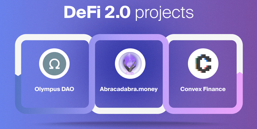 Some of the most popular DeFi 2.0 projects.
