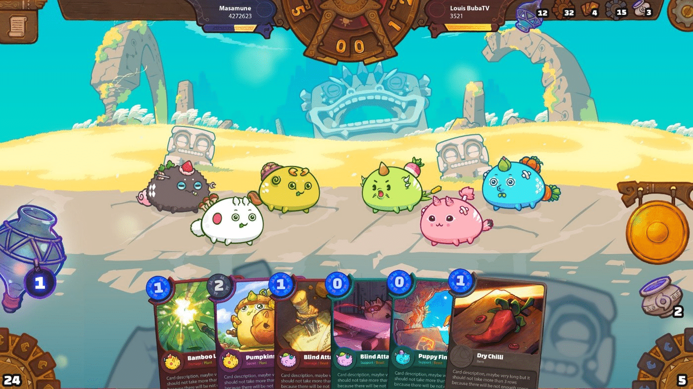 Axie Infinity game interface.