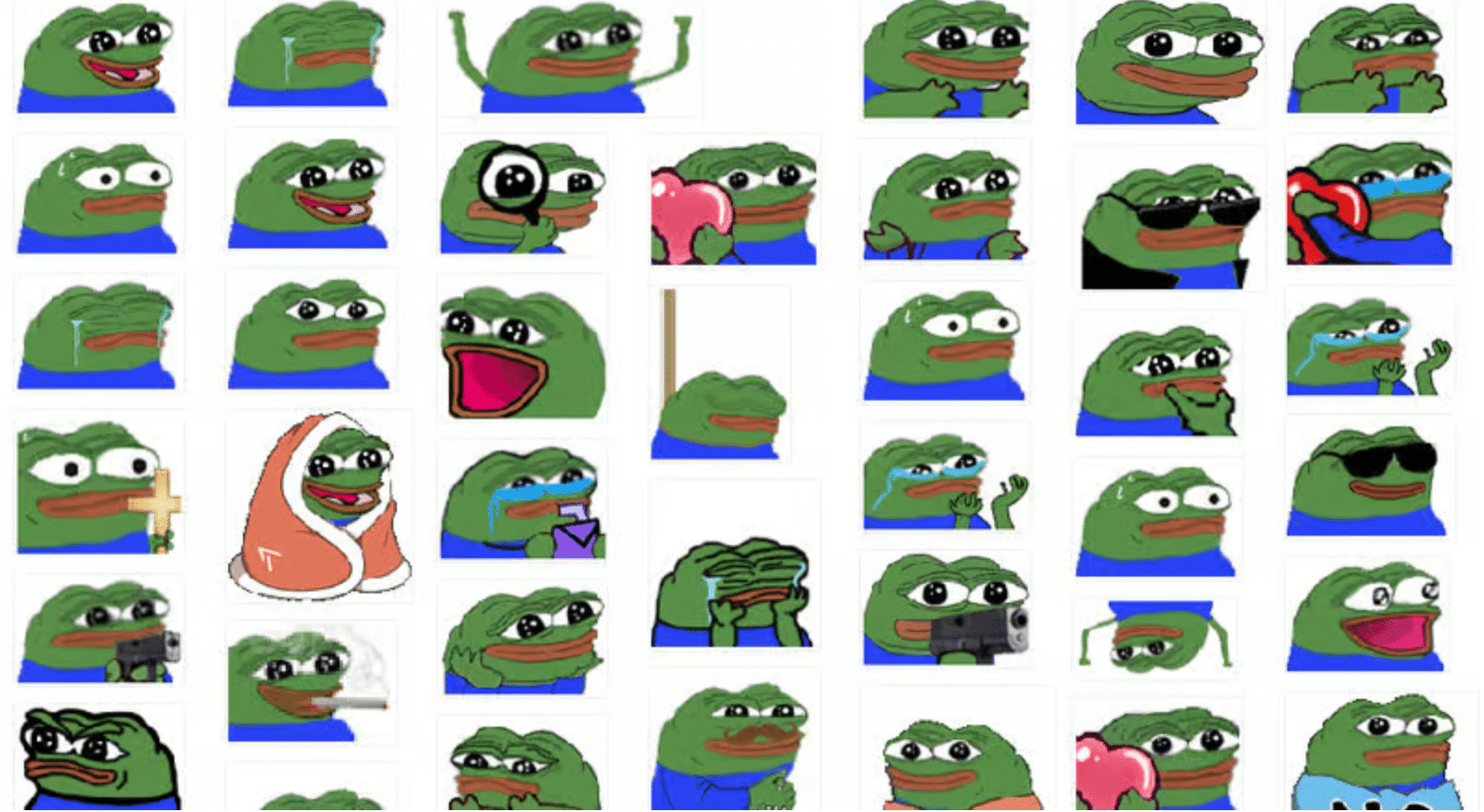 Different variations of Pepe