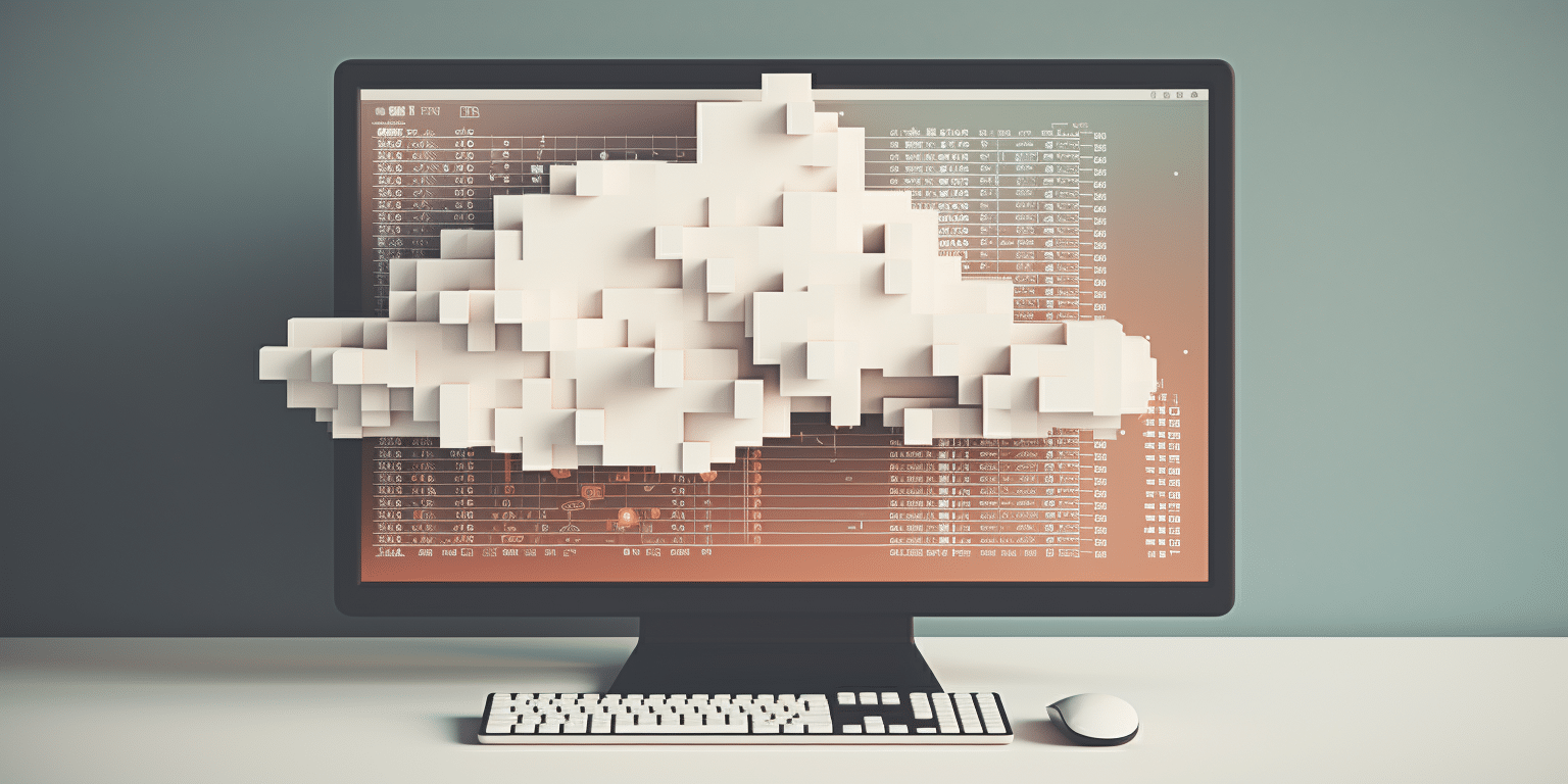 Bilgisayar ekranının üstünde bir bulut