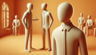 Faceless people arguing