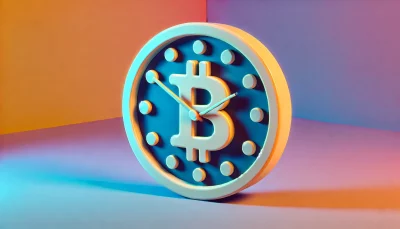 A clock that has a Bitcoin symbol as its face