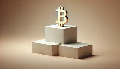 Bitcoin on a podium