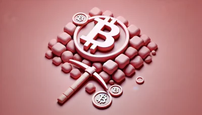 Bitcoin symbol lying on top of rocks