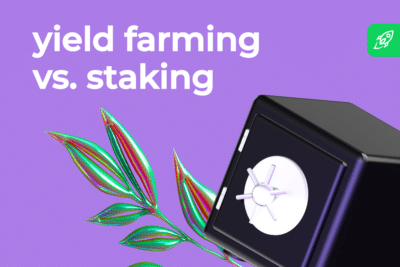 Yield farming vs staking article header image