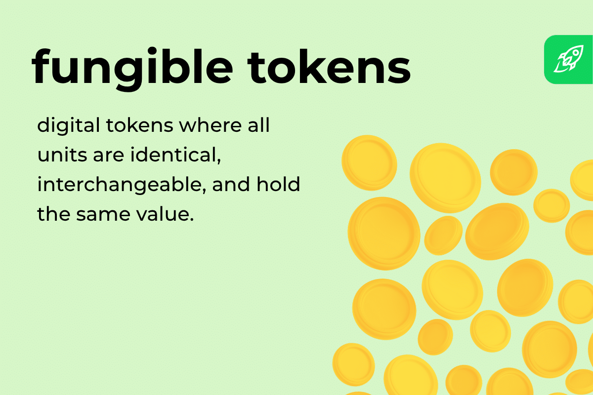 fungible tokens definition picture green tones