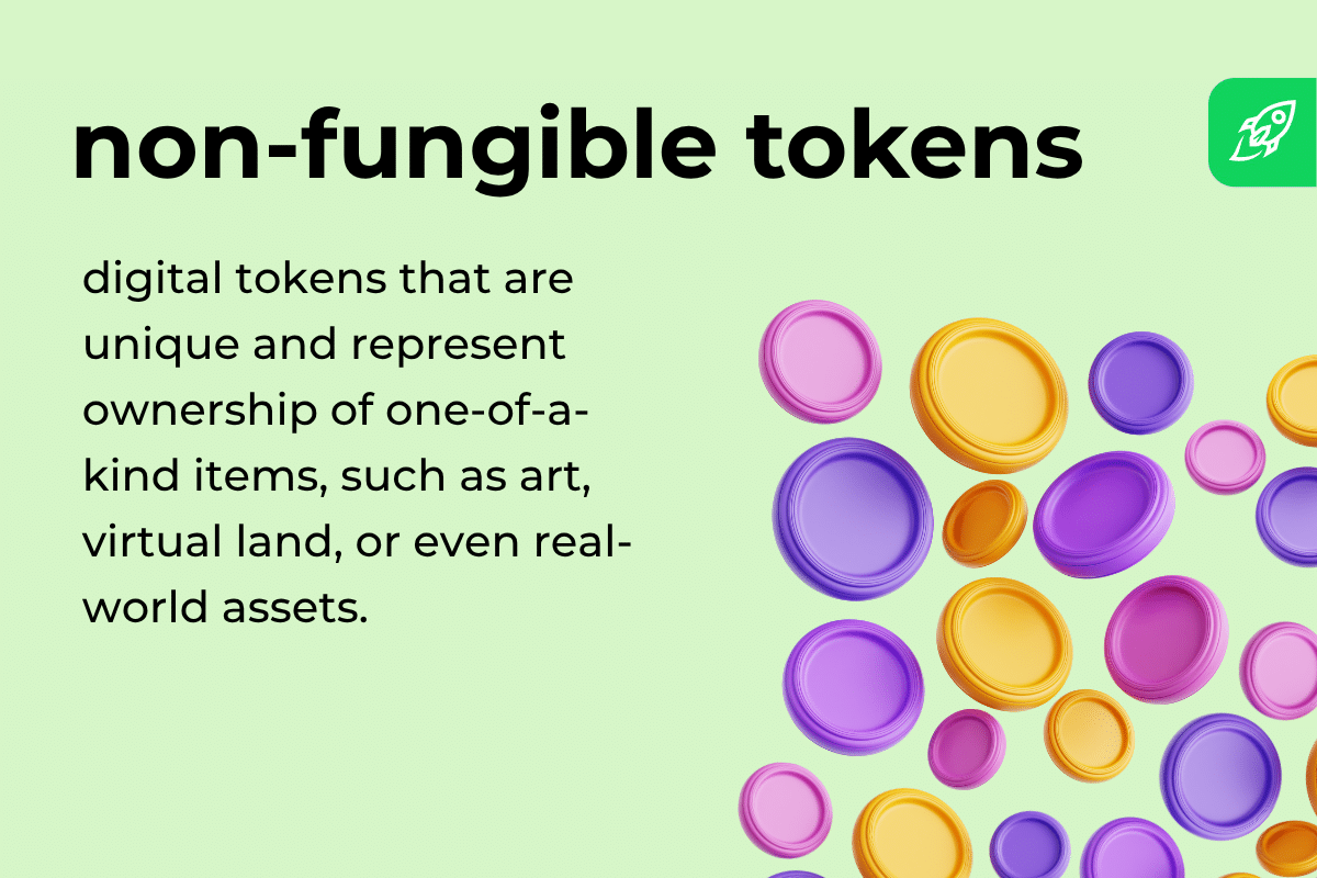 non fungible tokens (NFTs) definition green tones