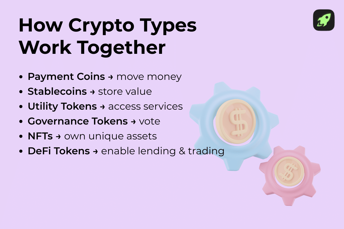 Image describing how different types of digital assets work together within the economy.