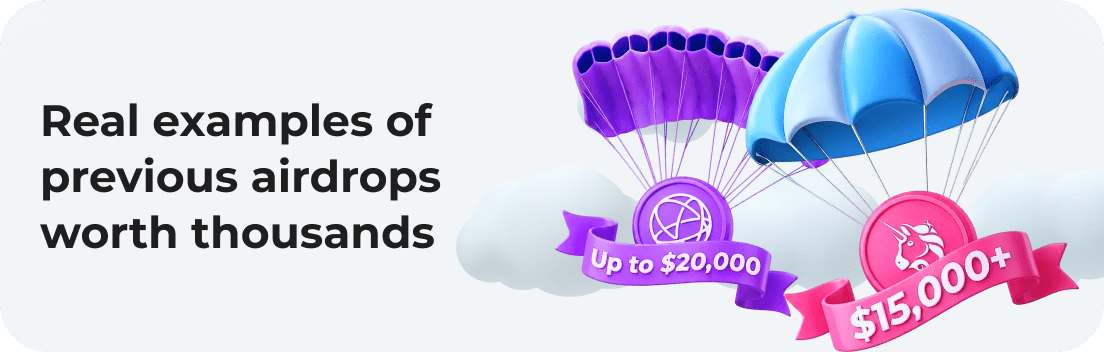 Real examples of previous airdrops worth thousands