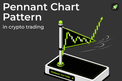 pennant chart pattern in crypto trading article cover image